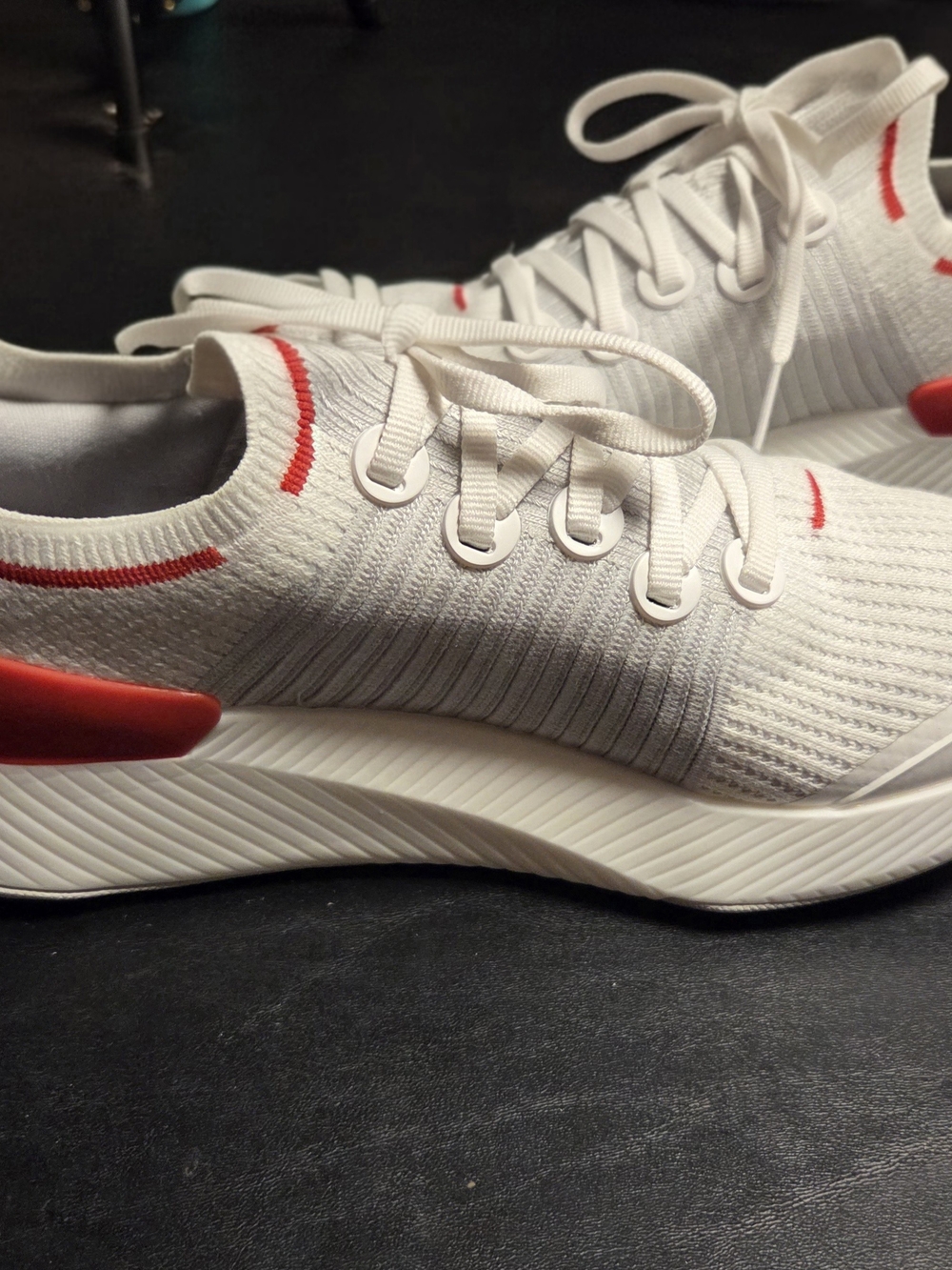 allbirds White and Red Knit Sneakers